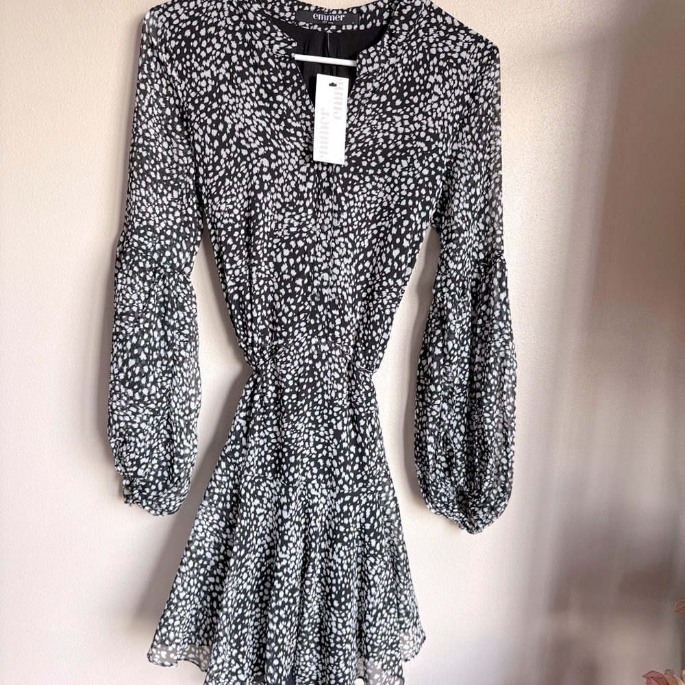 Emmer Navy and White Midi Dress S